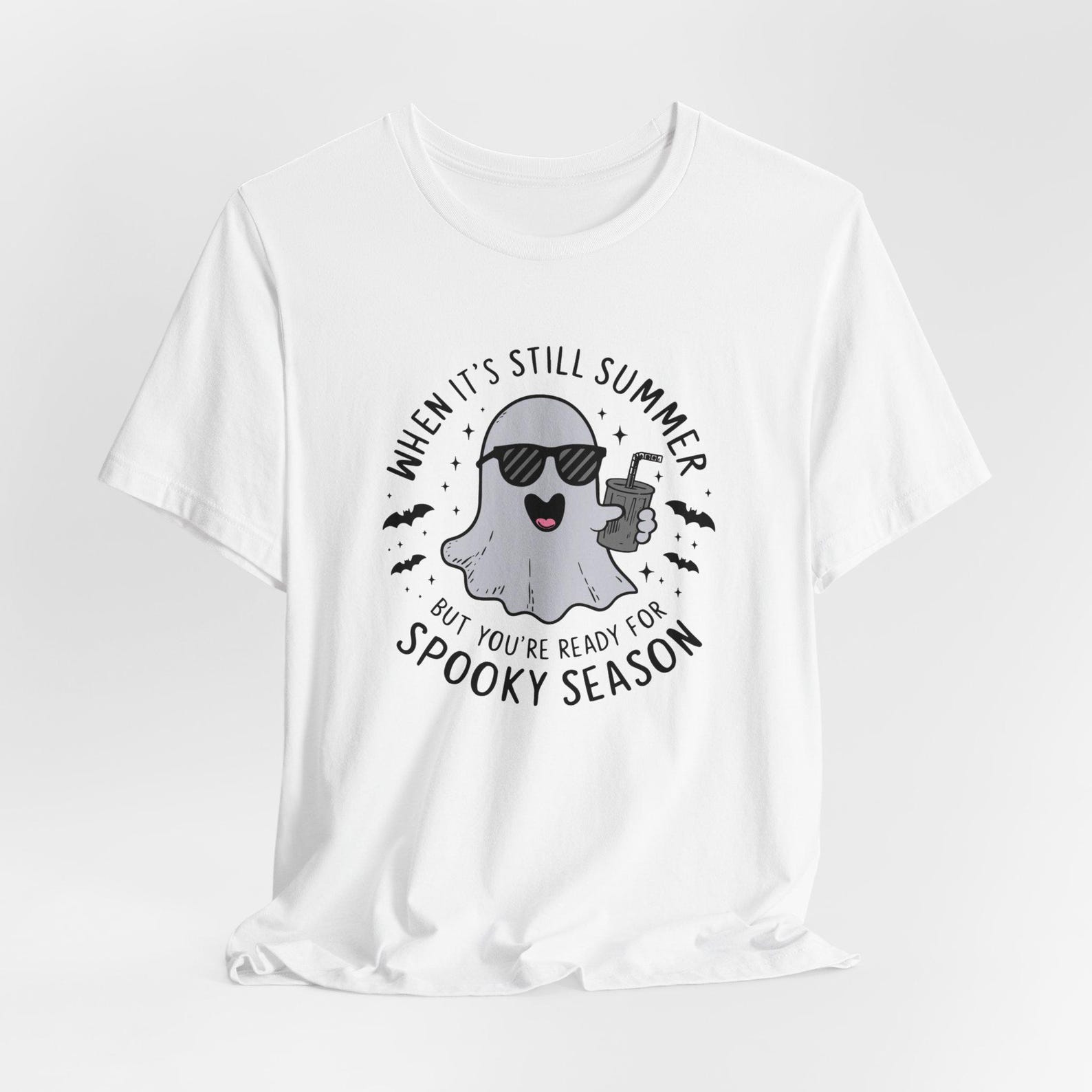 Spooky Season Ghost T-Shirt: Summer Halloween Tee 3XL
