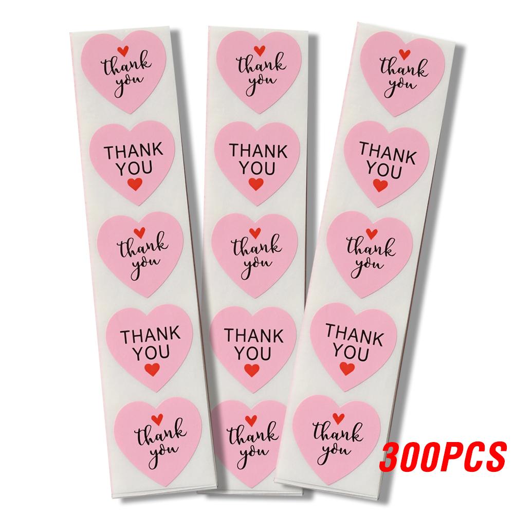 Pink Thank You Stickers Seal Labels For Scrapbooking Paper Stickers1 Inch 100-500pcs Wedding Party Cute Stationery Stickers