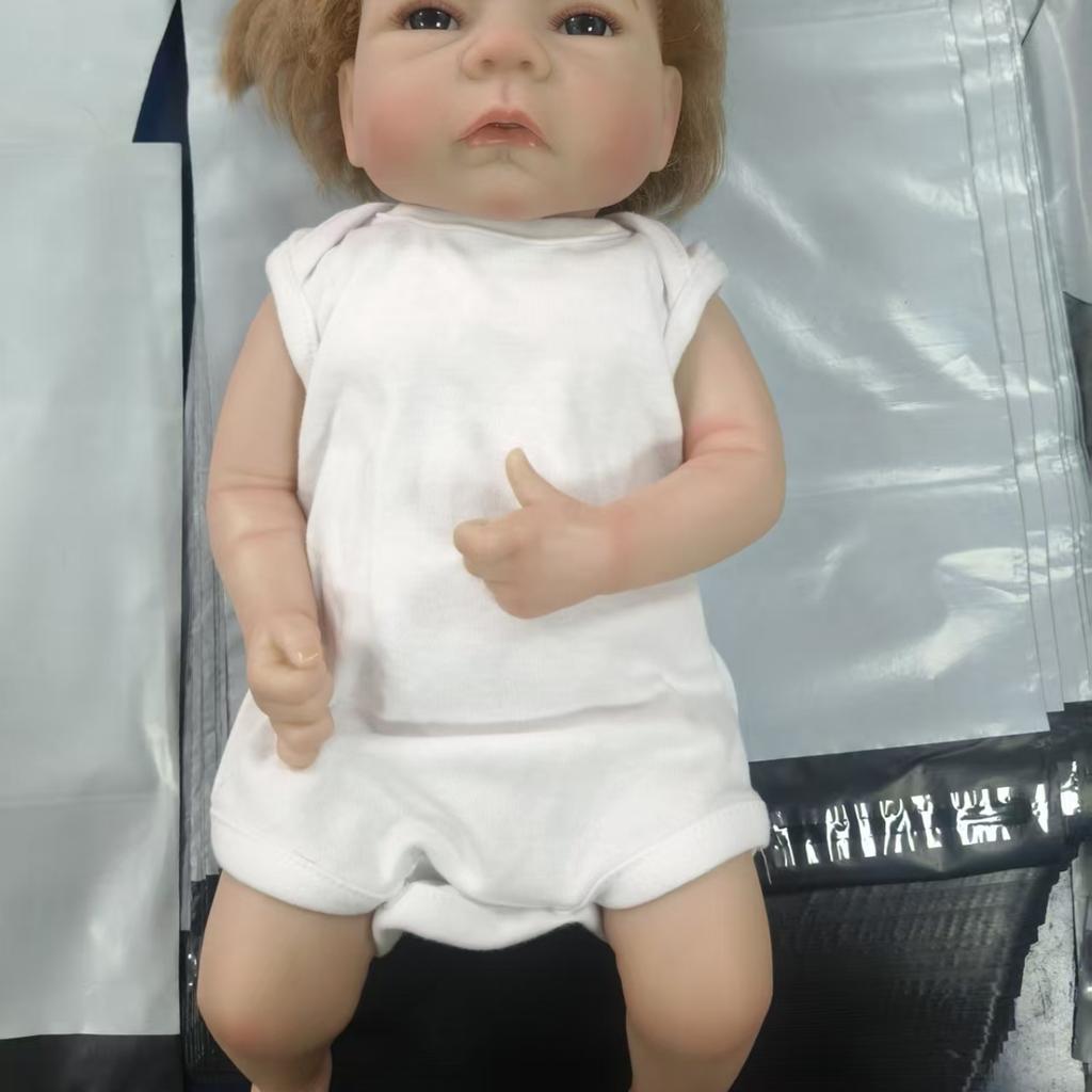 NPK 46 cm große Reborn-Puppen, Ganzkörper-Silikon-Vinyl-Puppe, lebensecht, weich, fühlt sich echt an, Baby Junge