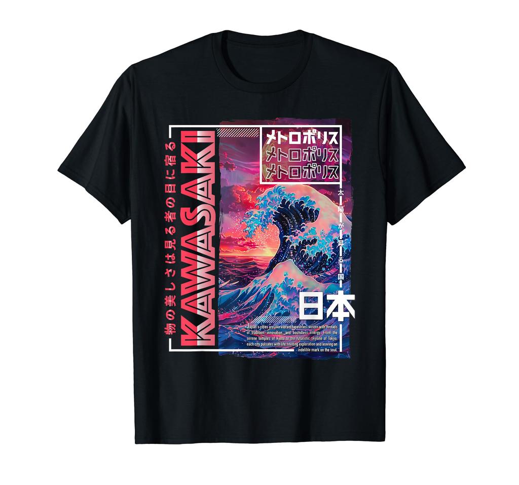 Kawasaki City 80s Synth Wave Kanagawa Wave Japan Kawasaki T-shirt