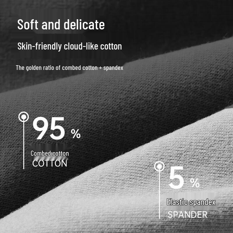 Mao Ren Men's Pure Cotton 10A Antibacterial Trunk Briefs 4-Pack