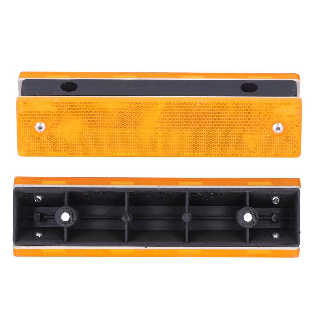 2PCS Rectangle Reflective Sign Road Stud Marker for Highway Traffic Warning Facilities(YellowWhite )