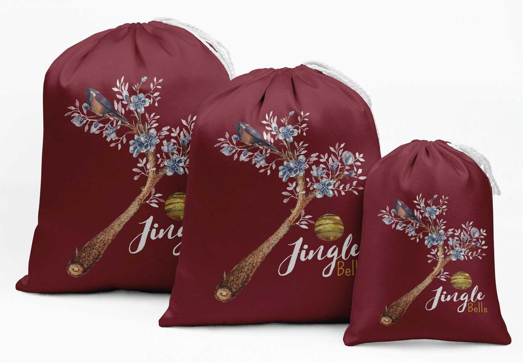 Darling Souvenir Blue House & Tree Christmas Party Supplies Gift Pouches Favor Candy Bags 15