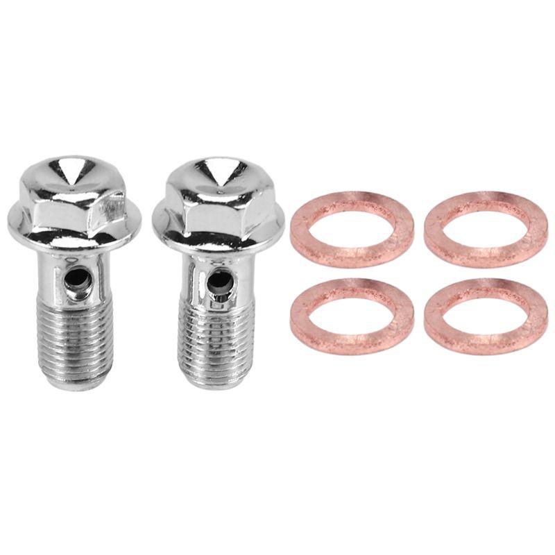 AA92-2X Motorcycle Stainless Brake Banjo Bolt M10 X 1.0Mm Caliper Master Cylinder