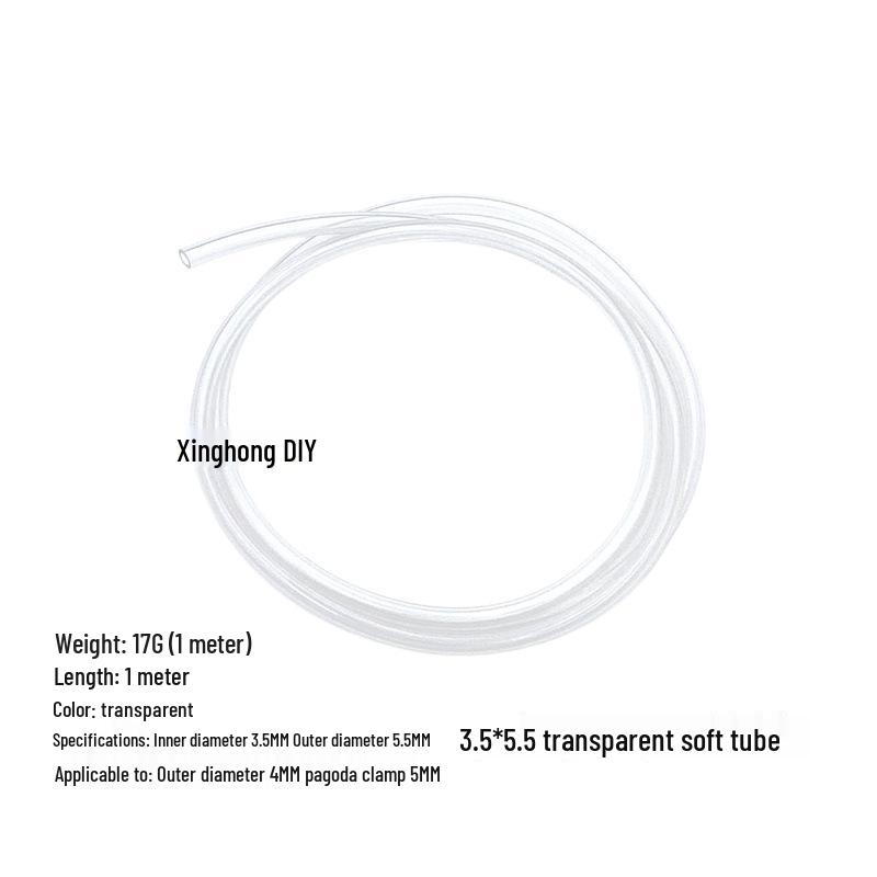 Transparent Laptop Water Cooling Tube, 3.5mm ID x 5.5mm OD, High Clarity and Flexibility.