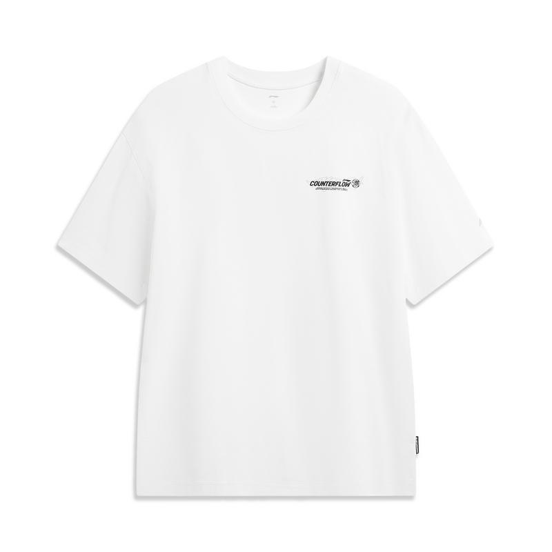 Li-Ning Outdoor Quick-Dry Cool Ice Feel Comfortable Loose Round Neck Short Sleeve T-Shirt Unisex Tops White ATSW045-1 S