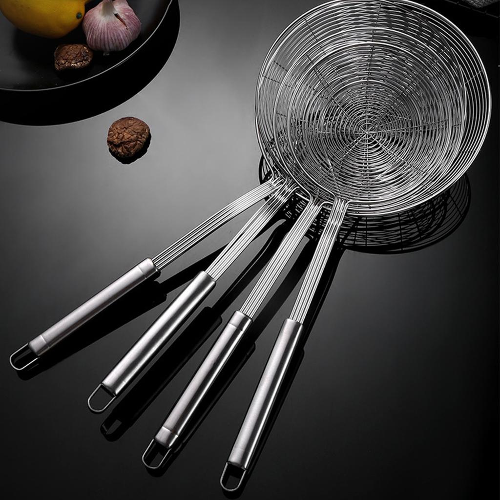 Stainless Steel Wire Skimmer Thickened and Reinforced Noodles Pasta Filter Spoon for Home Kitchen