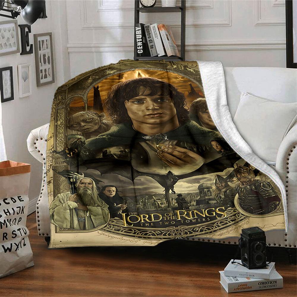 1pc Lord of the Rings Blanket Lightweight Flannel Throw For Sofa, Bed, Travel, Livingroom, Office, Couch, Chair, And Bed
