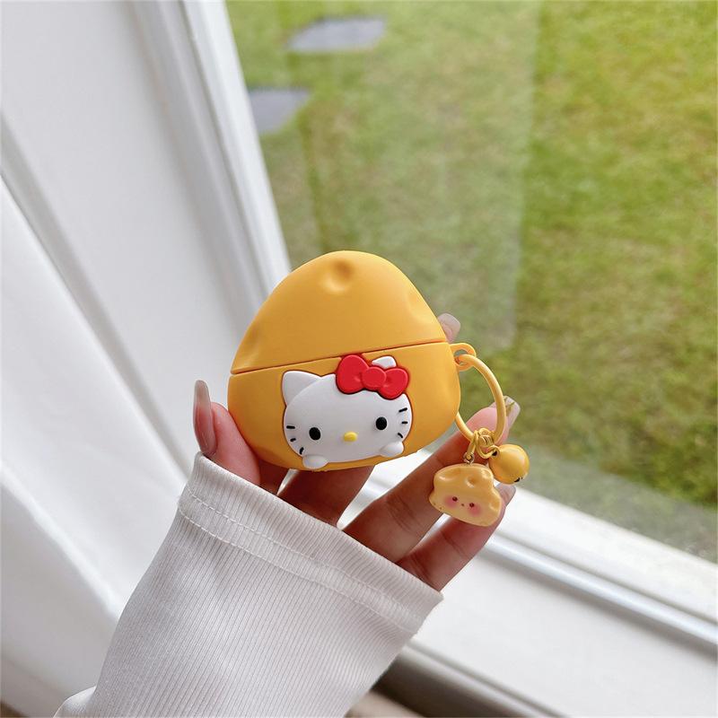 Cute cartoon cheese KT earphone cover AirPods Pro protective case for Apple 2 3rd generation Bluetooth silicone women