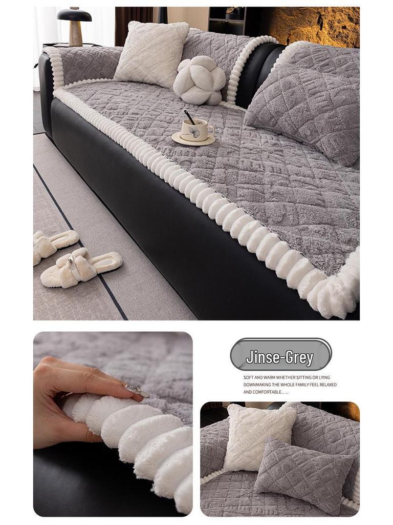 2025 Plush Non-slip Sofa Cushion Cover for Autumn and Winter
