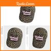 Pink Retro Leopard Print Cotton Bucket Hat With Wide Brim And Adjustable Fit For Women