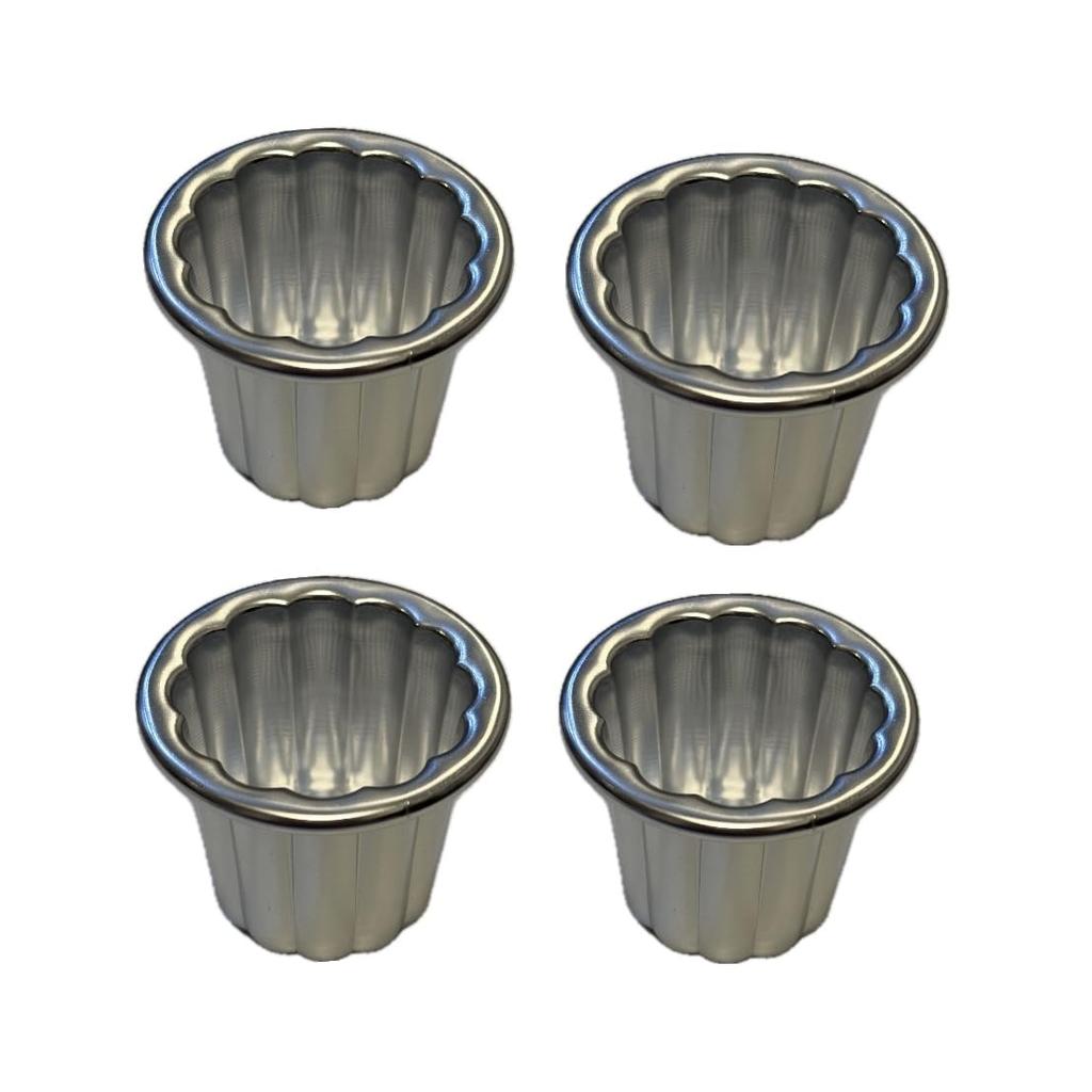 Set of 4 aluminum canelé molds, canelé and baking molds, aluminum