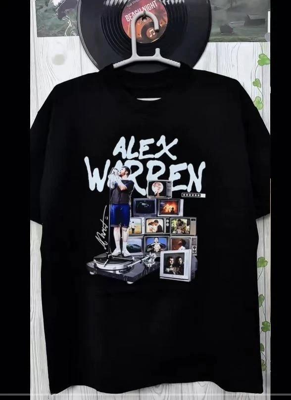 Alex Warren Black Cotton All size S-5XL Unisex S-5XL T-shirt NEW S