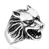 European and American Men's Domineering Wolf Head Ring