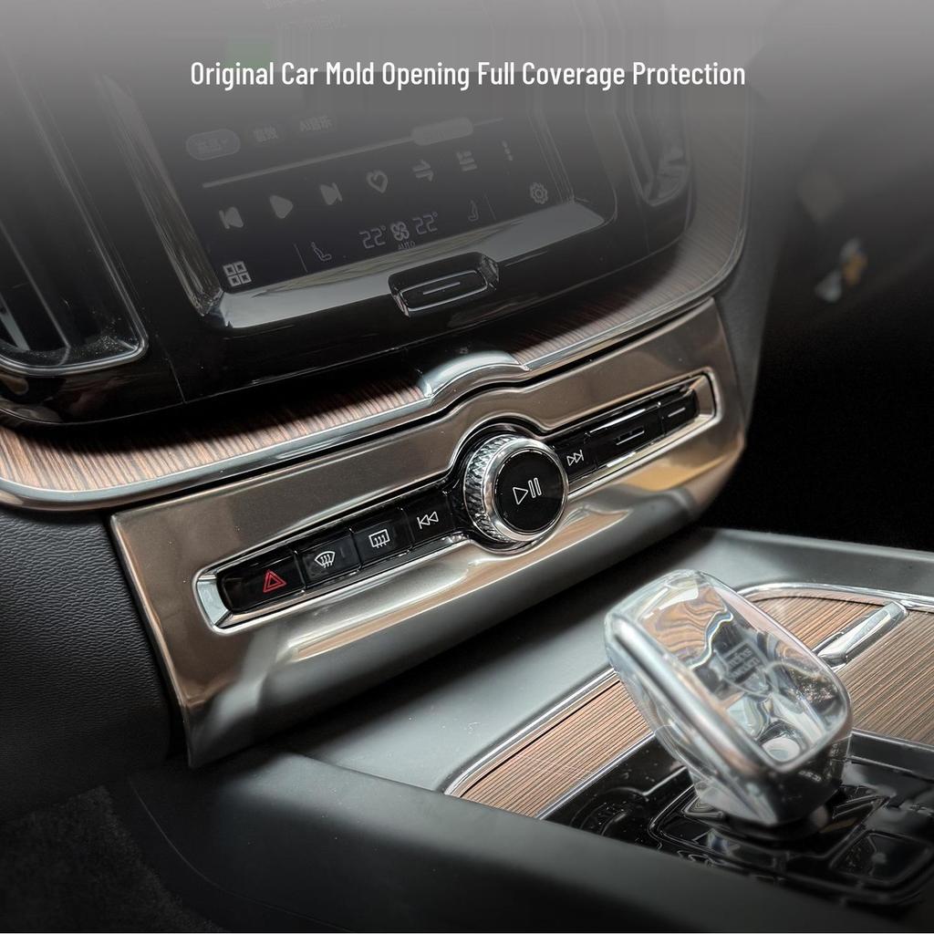 Volvo Center Console Knob Trim: Decorative Interior Sticker for 18-26 Models
