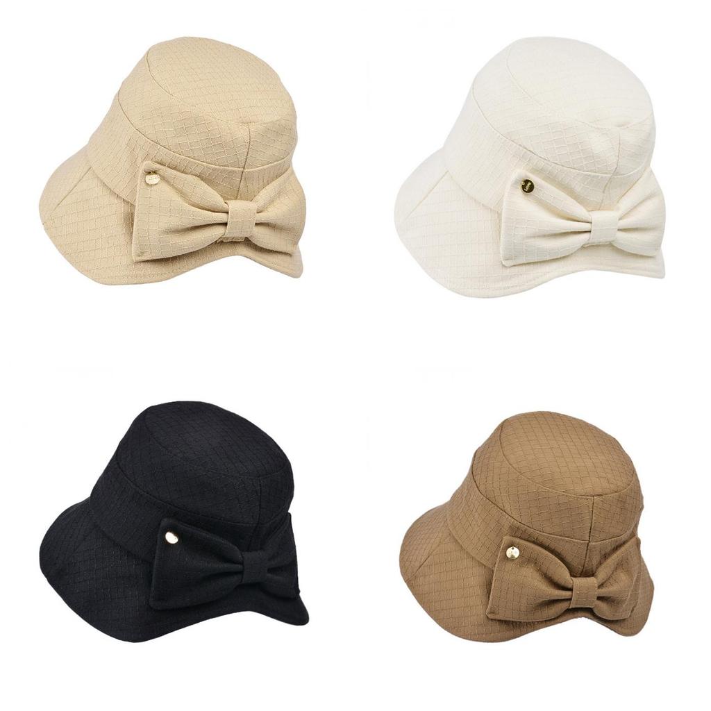 Fashion Ladies Bowknot Fisherman Hat With Breathable Polyester For Spring And Autumn