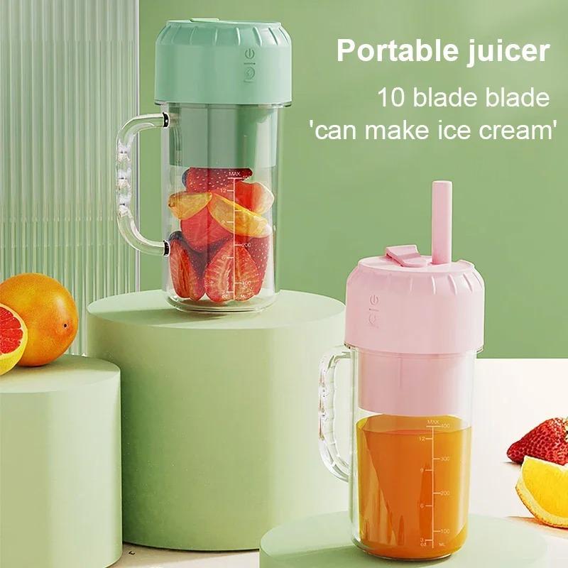 10 Blades Portable Blender Bottle Electric Multifunction Juice Blender Fresh Juice Smoothie Blender Ice CrushCup Food Processor