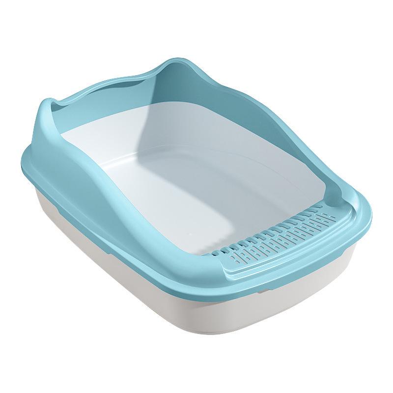 Extra-Large Semi-Enclosed Splash-Proof Cat Litter Box for Adult and Young Cats