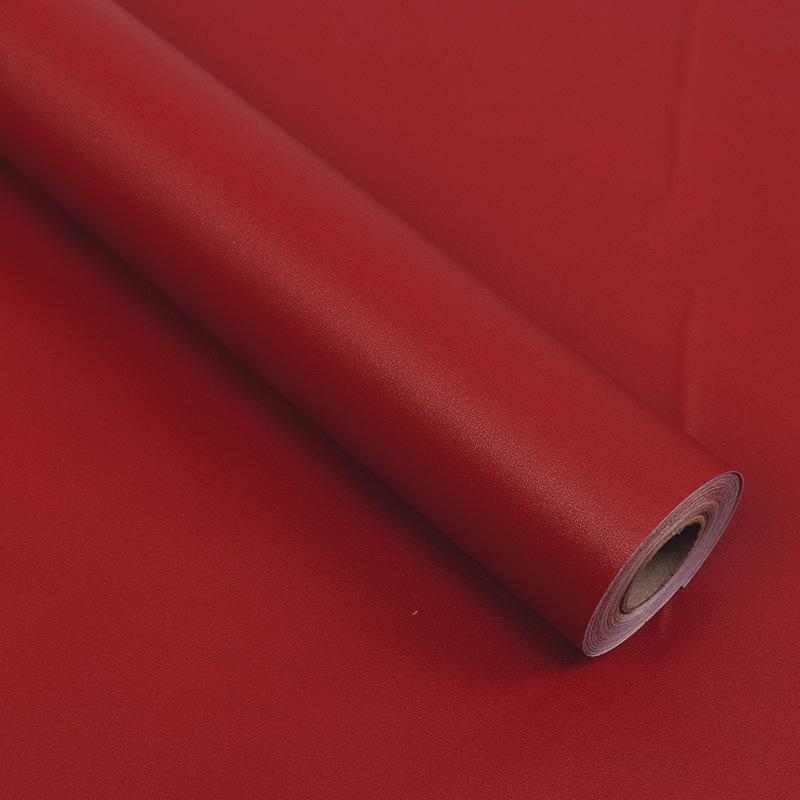 Cinnabar Red Waterproof PVC Wall Sticker for Living Room - Self-Adhesive Background Wallpaper