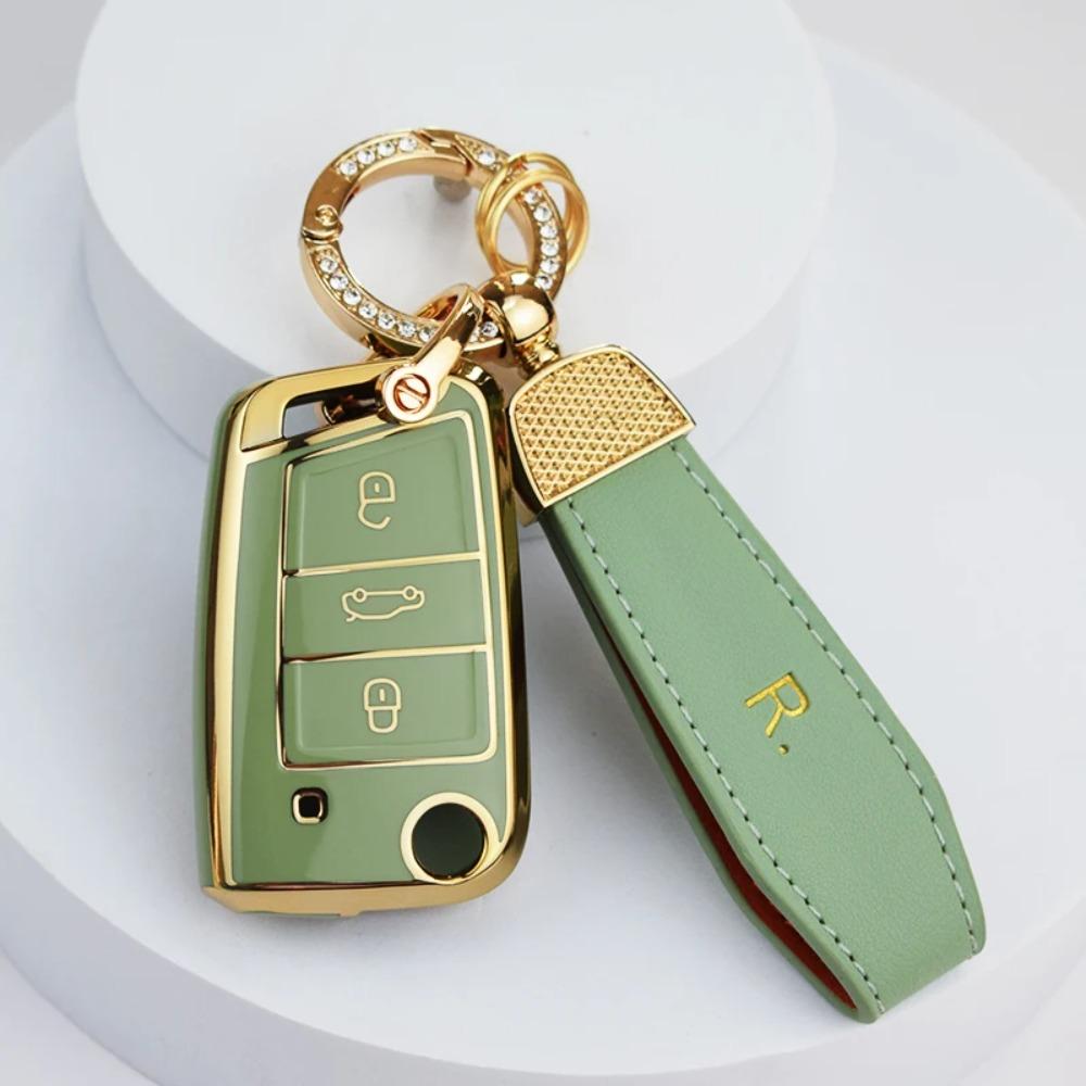 

TPU Car Key Case Full Cover Fob for VW Volkswagen Golf 7 MK7 Tiguan MK2 for Skoda Octavia for SEAT Ateca Leon FR 2 Ibiza зелёный