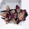 Women Elegant Flexible Rhinestone Flower Hair Clip Hairpin Claw Gift
