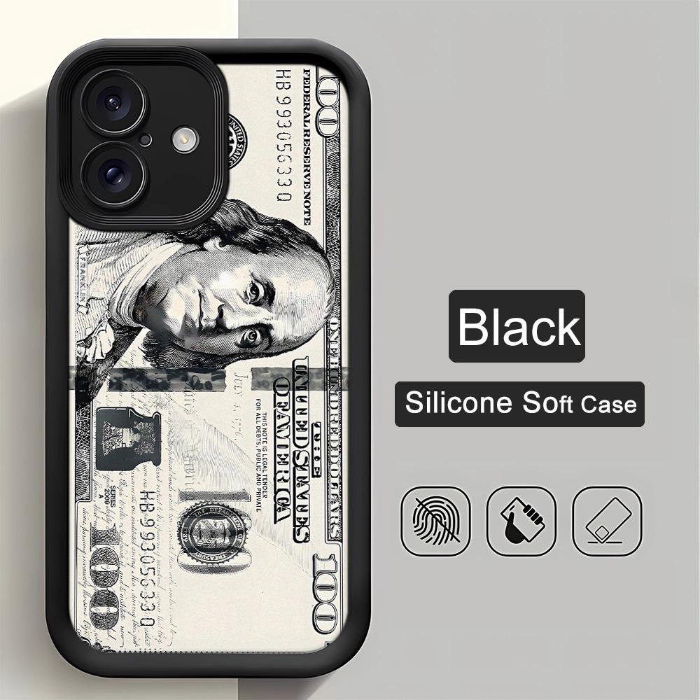 

Black dollars Full-Coverage Phone Case For Samsung S25 S24 Ultra S23 Ultra S22 S21 S20 Plus Note 20 S24FE S23FE Silicone Cover S25 Ultra 5G