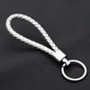 Unisex DIY PU Leather Braided Keychain Woven Rope Pendant Key Ring for Car Bag
