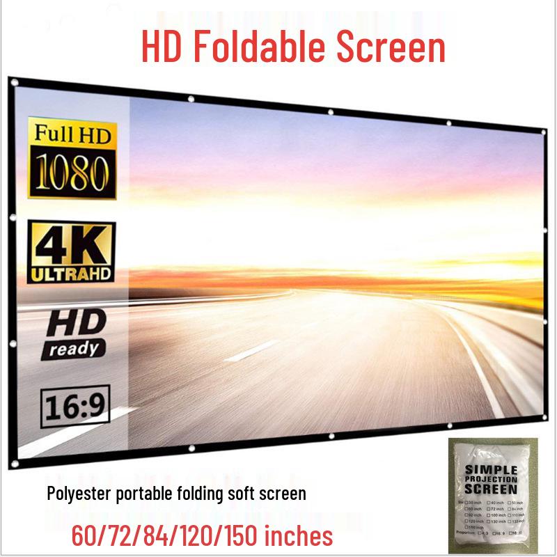 

Portable Polyester Folding Movie Projector Screen, Available in 60 to 150 Inches, 16:9 Aspect Ratio 60 inch (133*75CM)