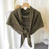 Triangle Shape Stripe Knitted Shawl Warp Knitting Shoulder Scarf Sun Protection Cape  Female