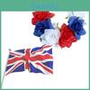 Red White Blue Flower Crown Headband For Queens Jubilee Celebration