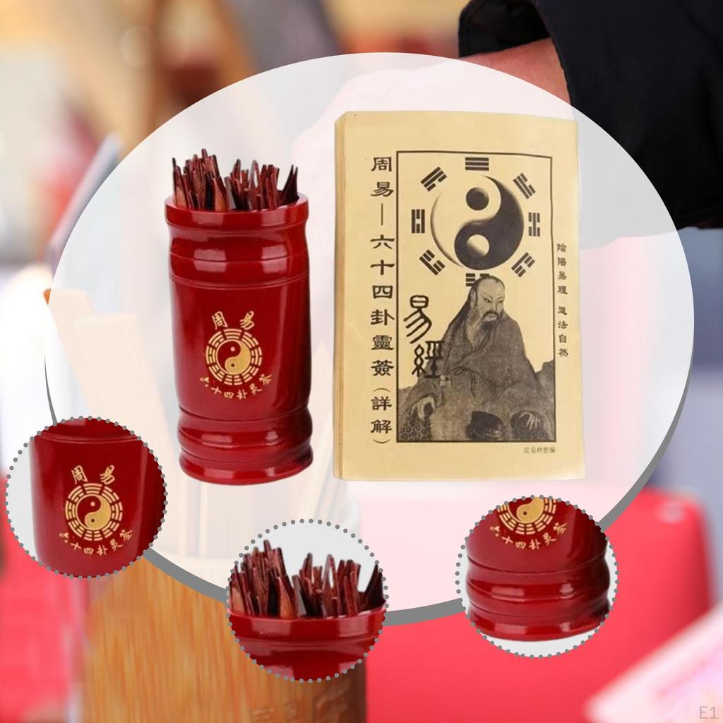 I Ching Divination Kit Book Traditional Fortune Telling Game Portable Sticks