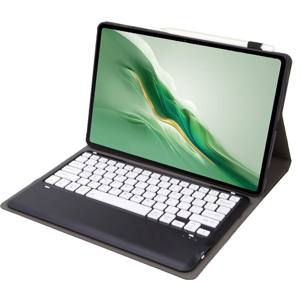 

AH22 For Honor MagicPad 2 12.3 Ultra-Thin Leather Tablet Stand Cover+Bluetooth-compatible Keyboard Black/White