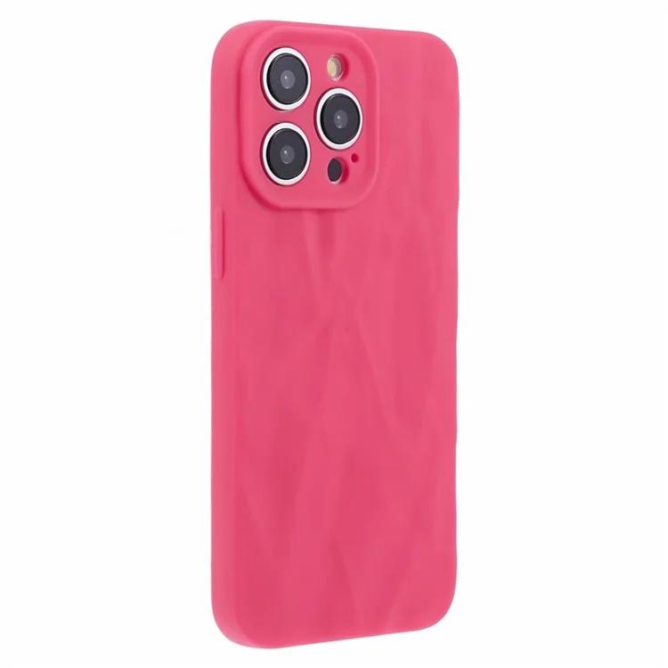 

HRX Series For iPhone 15 Pro Max Case Solid Color Wrinkled Uneven Shockproof Soft TPU Cover