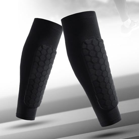 Soccer Shin Guards for Kids Youth Adult Calf Compression Sleeve with Honeycomb Pads Protective Gear for Football Soccer