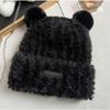 Winter Bear Ear Thermal Hat New Plush Women's Hat Loose Fashion Face Small Pullover Hat