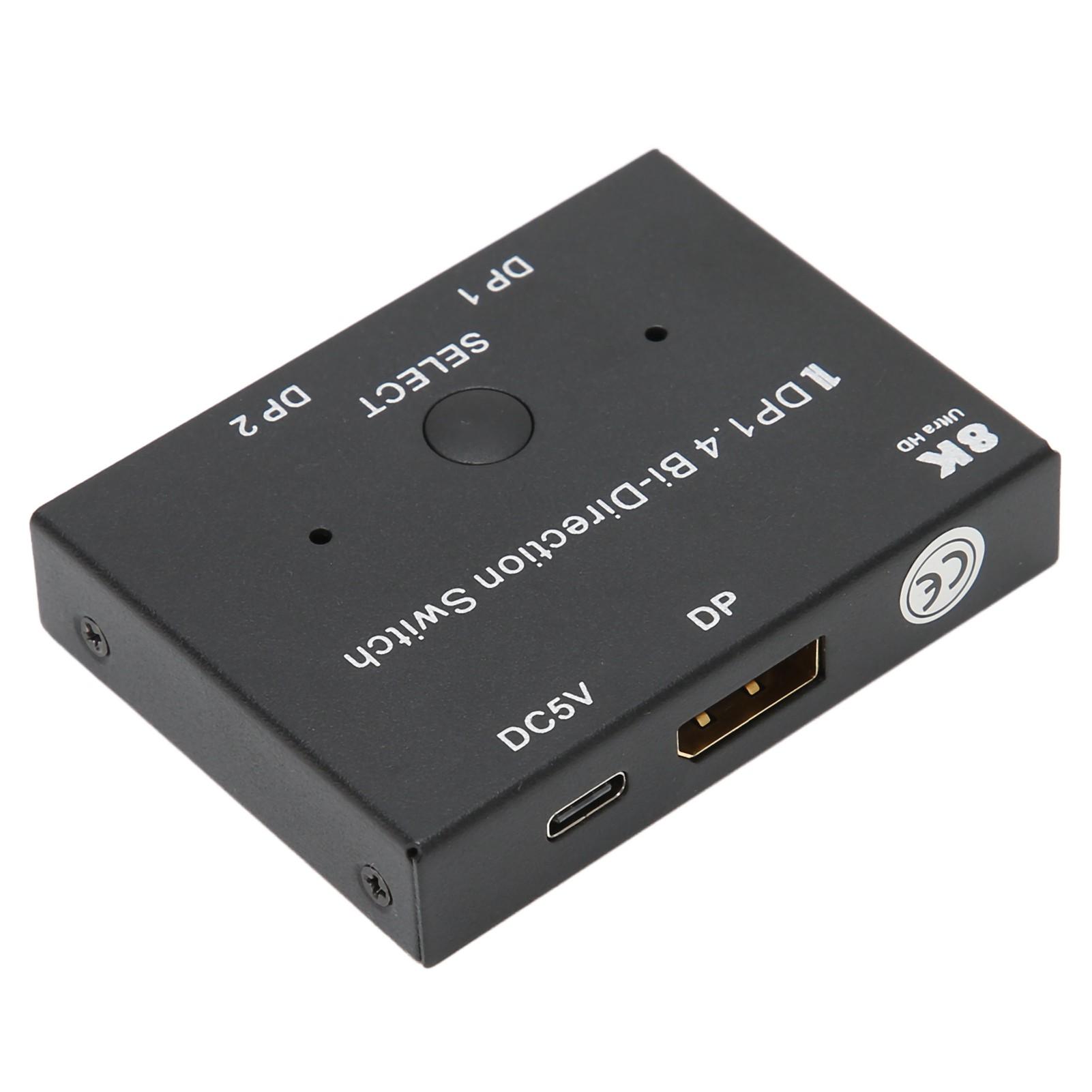 

DisplayPort Switch 2x11x2 DisplayPort Двунаправленный Switcher Поддержка 8K 30 Гц 5K 60 Гц 4K 120 Гц60 Гц