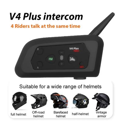 Motorhelm Bluetooth 5.1 Intercom met 1500m Bereik, 18u Spreektijd, CVC Geluidsdemping & Waterdicht Ontwerp