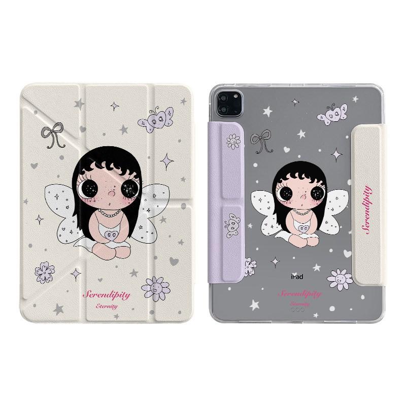 Cute Winged Yu Cartoon Tablet Case IPad Pro Mini 7 Air 10th Gen With Stand Sleep Function PC Material Side-Attach Detachable