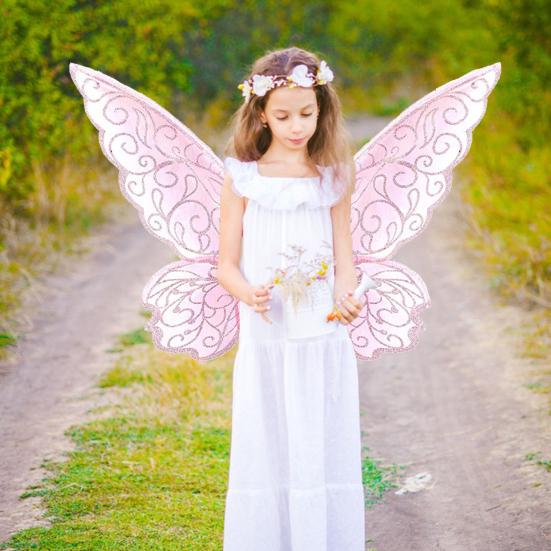 Fairy Wing for Kids Adults Butterfly Fairy Halloween Costume Glitter Angel Wings Elf Cosplay Accessory for Girls Women