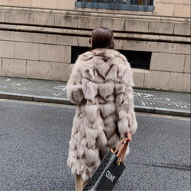 Damen Imitat Fuchsfell Grasjacke