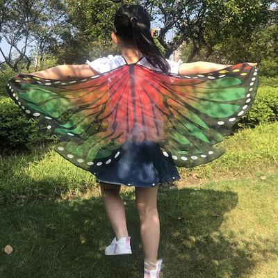 Girls Sparkling Performance Props Asymmetrical Costume Dress Fairy Wing Shoulder Straps  Wings  Wings Cape