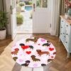 Dachshund Round Floor Rug Suitable for Kitchen Playrooms Game Room Study room Antislip Round Carpet Office home decor
