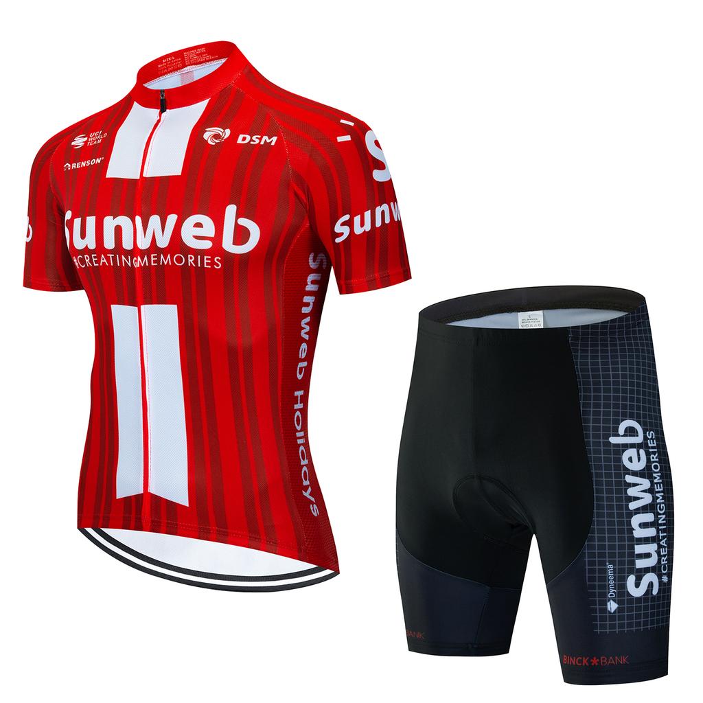 Sunweb 7 Hour Ride Pad Maillot Cycling Man Mtb Clothing Man Men's Cycling Gel Shorts Cyling Jersey Men Summer Mountain Bike Set