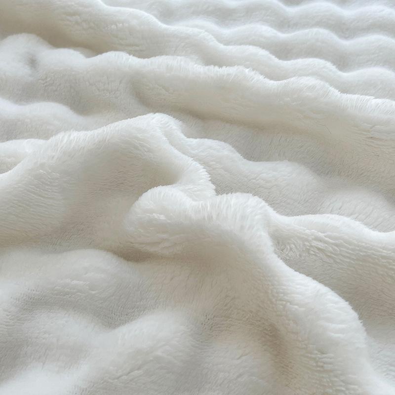 Thick Bubble Velvet Flannel Blanket for Sofa, Office, or Travel