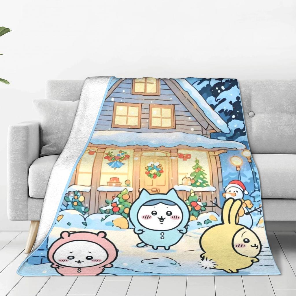 Chiikawa Swimming Blanket Quality Soft Warm  Throw Blanket Spring Children Living Room Novelty Bedspread