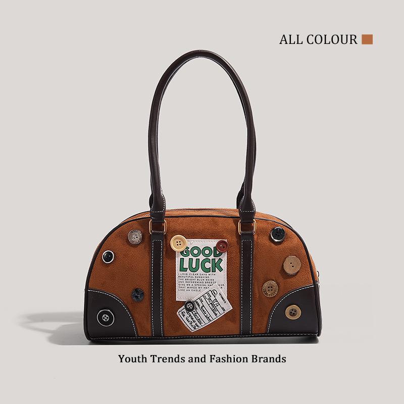 

New retro commuter bowling handbag women s versatile shoulder messenger bag