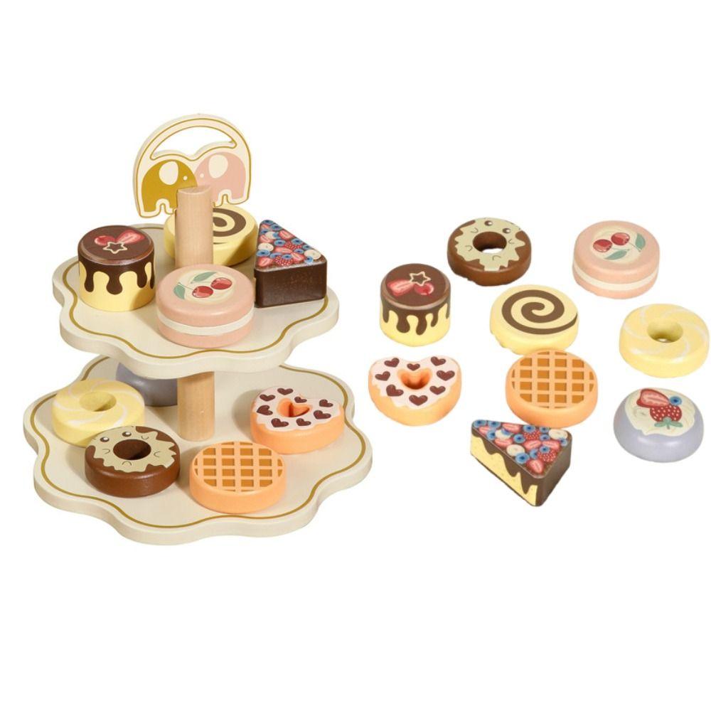 Wooden Tea Set Play Toy Simulation Pretend Play Kitchen Set  Toddlers Girls Boys
