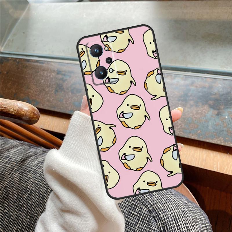 Cartoon Duck Knife Case For Realme 12 Pro Plus 11 13 14 C63 C61 C55 C51 C53 C25 C65 C67 C71 C75 GT6 GT7 15 Pro