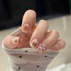 24Pcs Removable Press‑On Nails, Cat‑Eye Brown Bear Star Fine Glitter Gradient Cute Girly Western Style