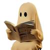 Ghost Reading Book Statue Cute Ghost On Toilet Reading Figurine Resin Halloween Decoration for Bathroom Desk Bookshelf Decor